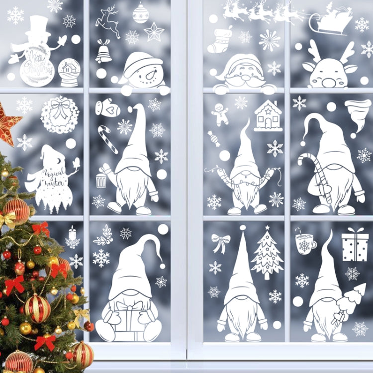 Christmas Static Glass Window Decoration Background Decorative Stickers(White Midget)