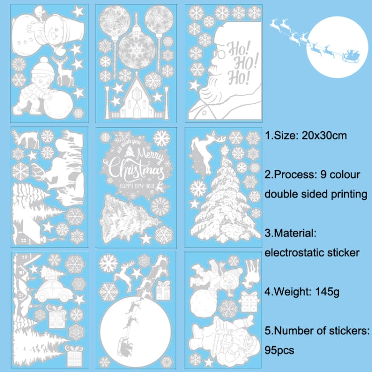 Christmas Static Glass Window Decoration Background Decorative Stickers(Santa Claus)