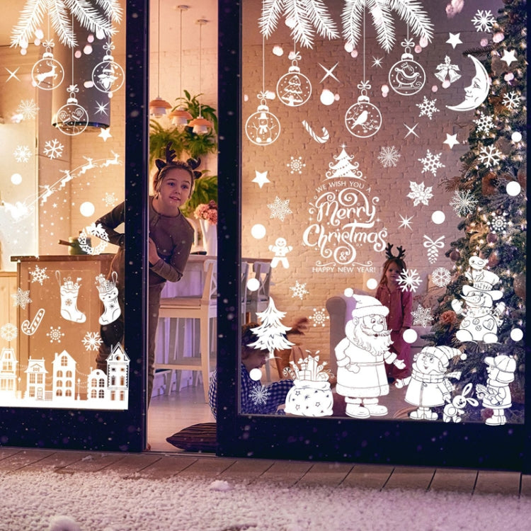 Christmas Static Glass Window Decoration Background Decorative Stickers(Snowman)