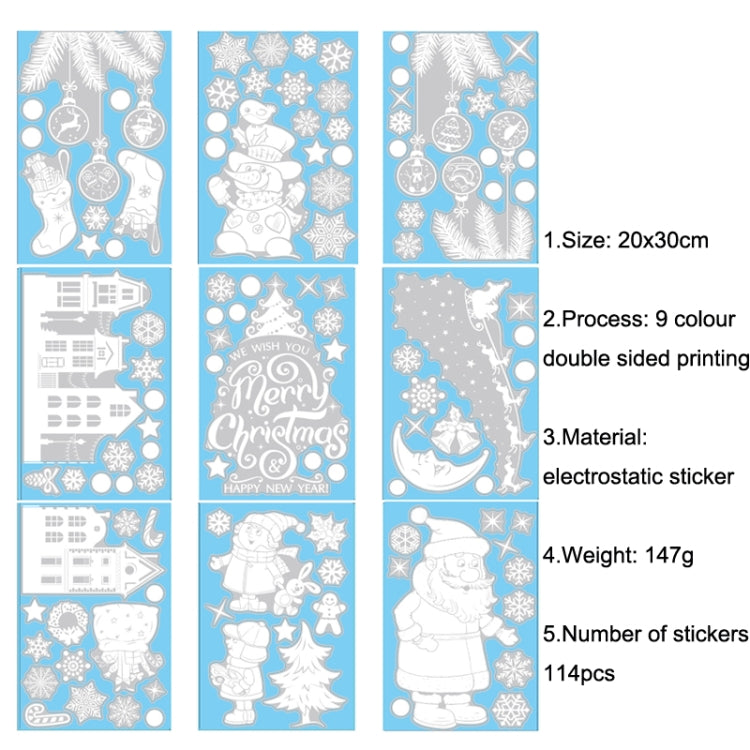 Christmas Static Glass Window Decoration Background Decorative Stickers(Snowman)