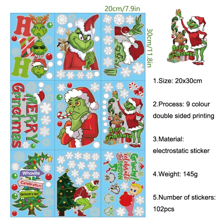Christmas Static Glass Window Decoration Background Decorative Stickers(Ghost Elf)