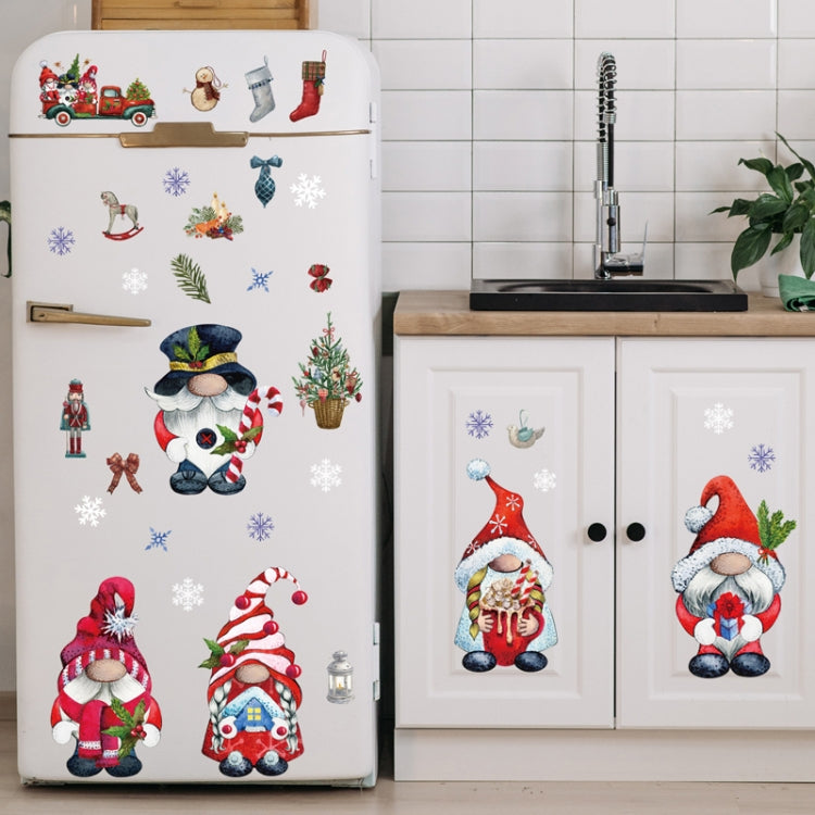 Christmas Static Glass Window Decoration Background Decorative Stickers(Santa Claus)