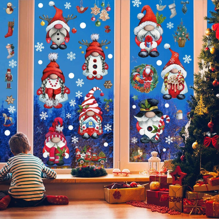 Christmas Static Glass Window Decoration Background Decorative Stickers(Santa Claus)