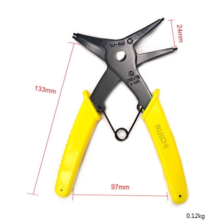 RUICHI 2 In 1 Multi-Function Clamp Spring Retainer Pliers(Yellow)