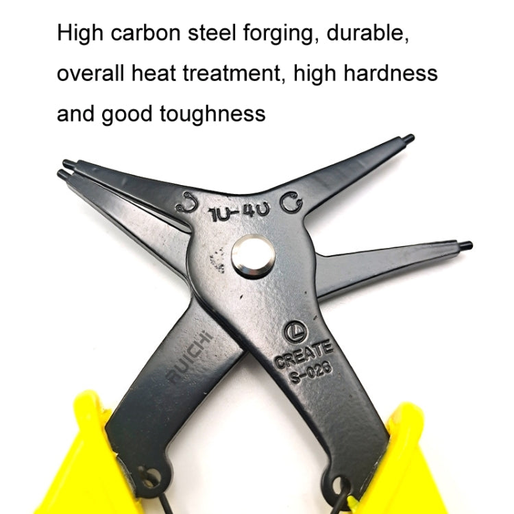 RUICHI 2 In 1 Multi-Function Clamp Spring Retainer Pliers(Yellow)