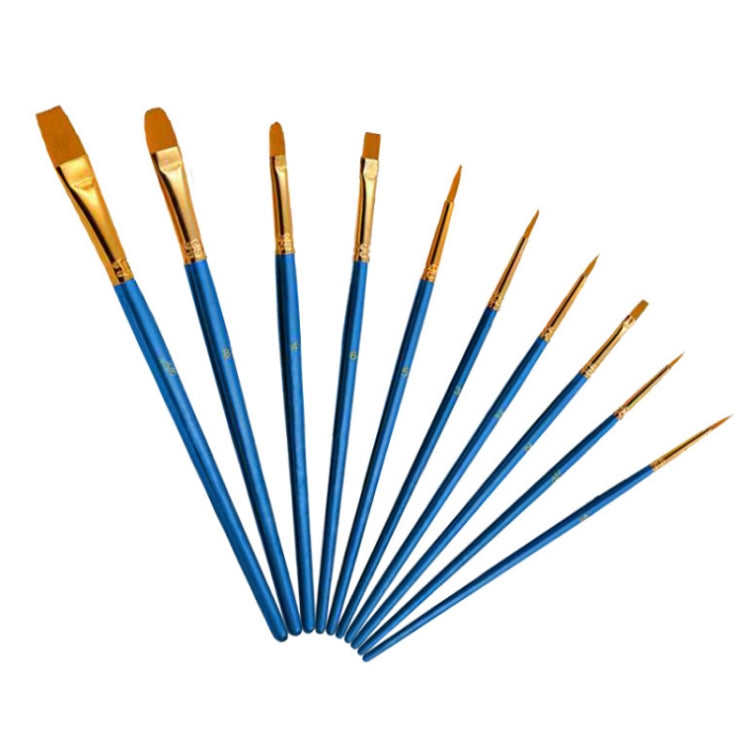 2 Sets Nylon Bristle Paintbrush Children Painting Palette (10 Pens + 6 Palettes)