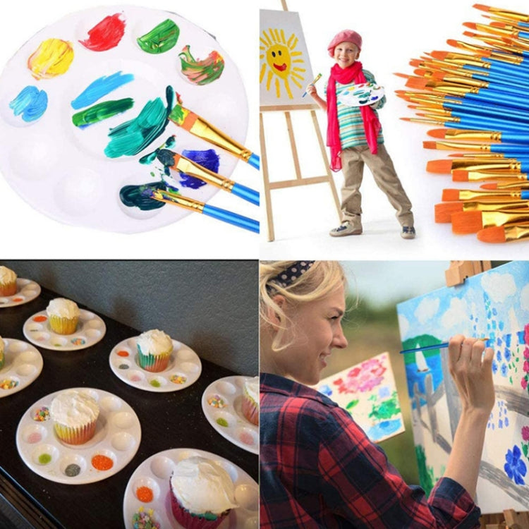 2 Sets Nylon Bristle Paintbrush Children Painting Palette (10 Pens + 6 Palettes)