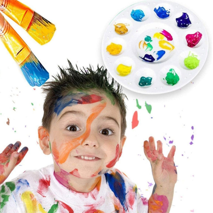 2 Sets Nylon Bristle Paintbrush Children Painting Palette (10 Pens + 6 Palettes)