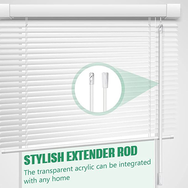 5PCS Blinds Acrylic Transparent Rod Move Light Rod With Hook Handle, Size: 12 Inch