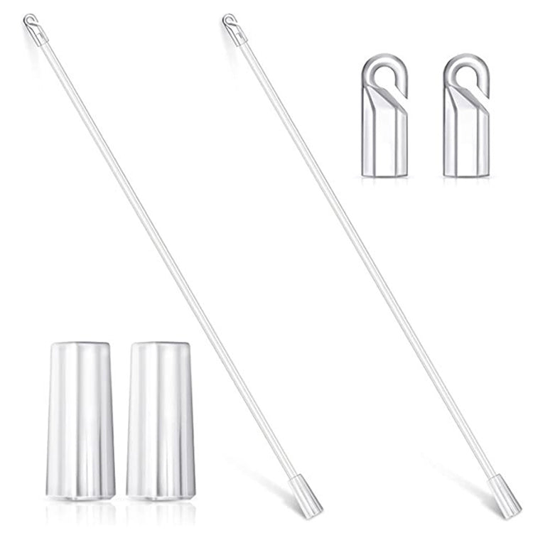 5PCS Blinds Acrylic Transparent Rod Move Light Rod With Hook Handle, Size: 17 Inch