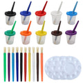 23 PCS/Set Children Leak-Proof Plastic Brush Washing Cup Palette Painting Brushes