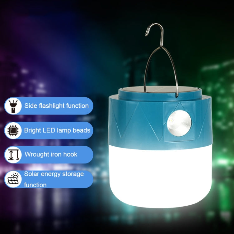 105 Solar Rechargeable LED Bulb Light Camping Light Emergency Light with Flashlight Function(Blue)