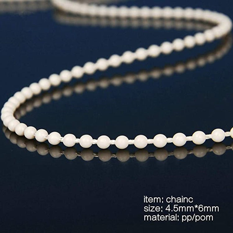 2PCS 10m Bead Chain White Beads Shutter Venetian Blinds Curtain Accessories 4.5 x 6mm Mirabilis Beads