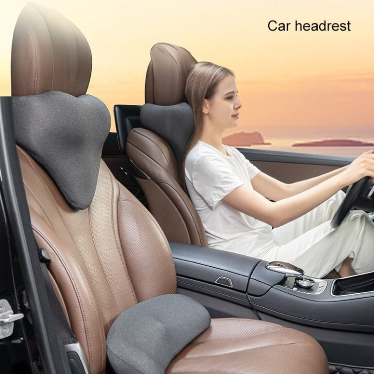Slow Rebound Memory Foam Lumbar Pillow Neck Pillow Car Headrest(Grey)