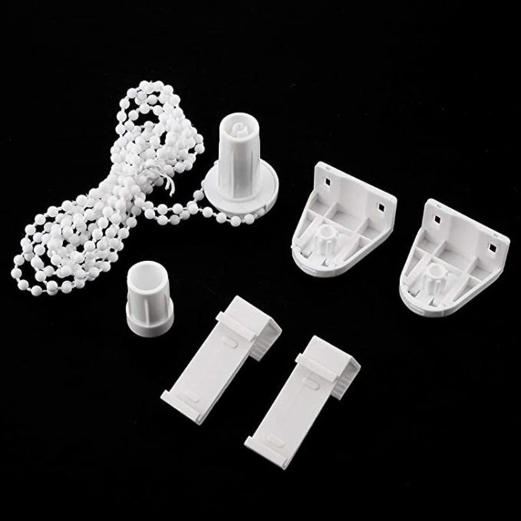 2 Sets 17mm Shutter Curtain Control Head With 2m Pull Beads Chain Set(White)
