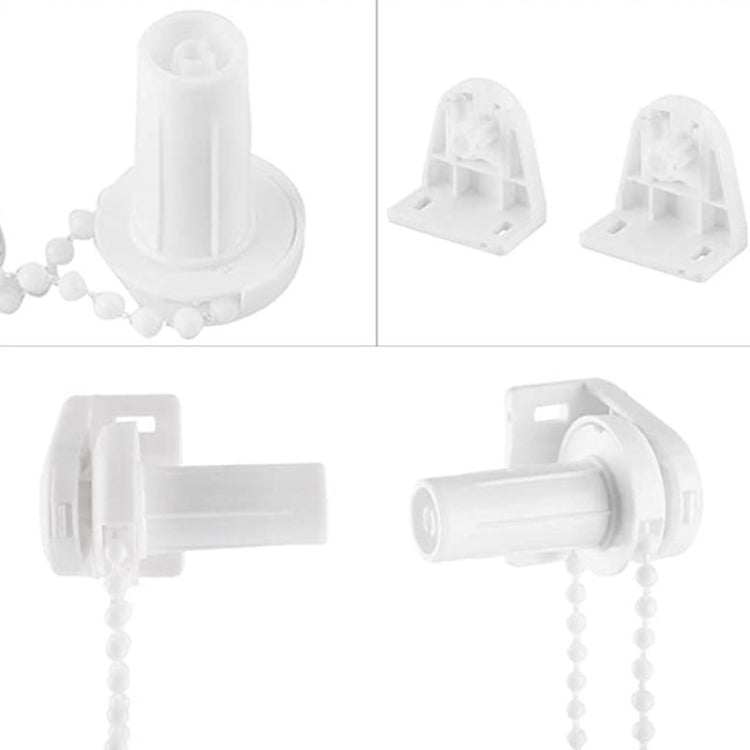 2 Sets 17mm Shutter Curtain Control Head With 2m Pull Beads Chain Set(White)