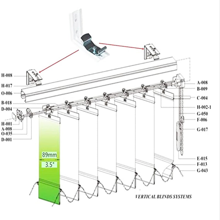 3 Inch Vertical Curtain Mounting Code Venetian Blinds Bracket(Silver)