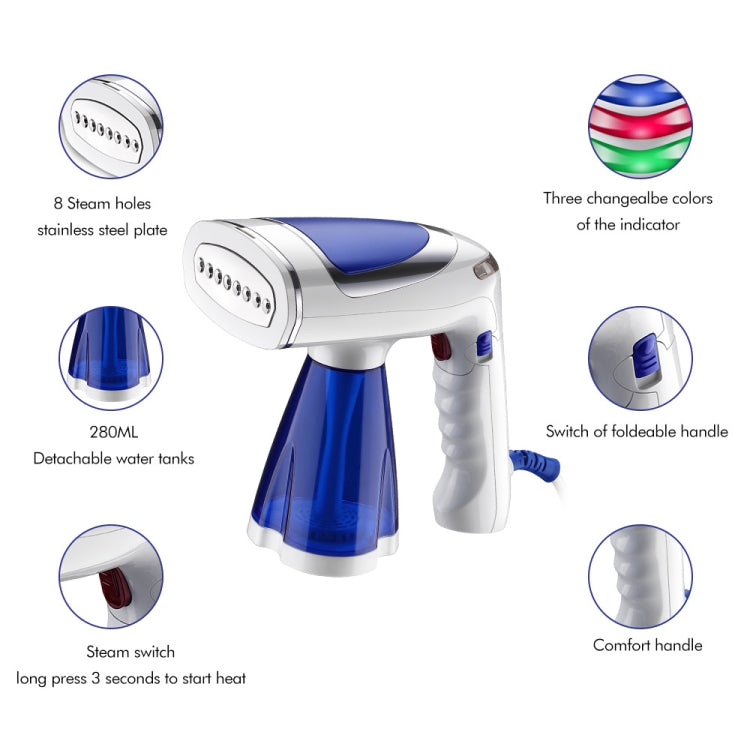 1600W  Handheld Folding Iron Mini Steam Iron, Color: White Single Gear(EU Plug)