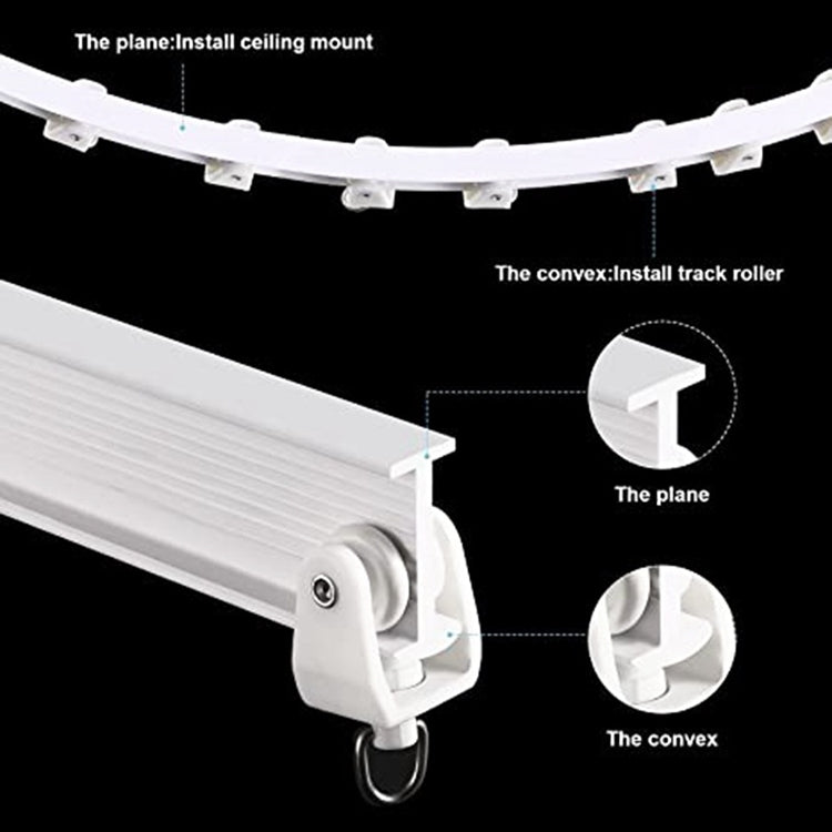 Model Steel Track Set Flexible Silent Slide Track Track with Hooks, Size: 1m