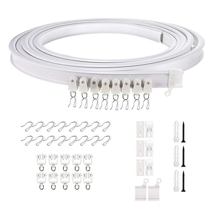 Model Steel Track Set Flexible Silent Slide Track Track with Hooks, Size: 2m