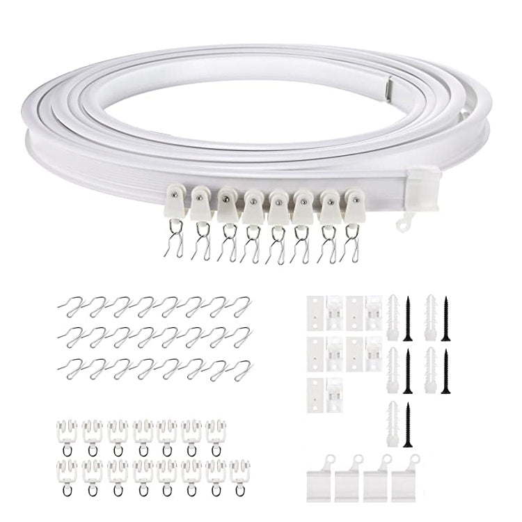 Model Steel Track Set Flexible Silent Slide Track Track with Hooks, Size: 3m