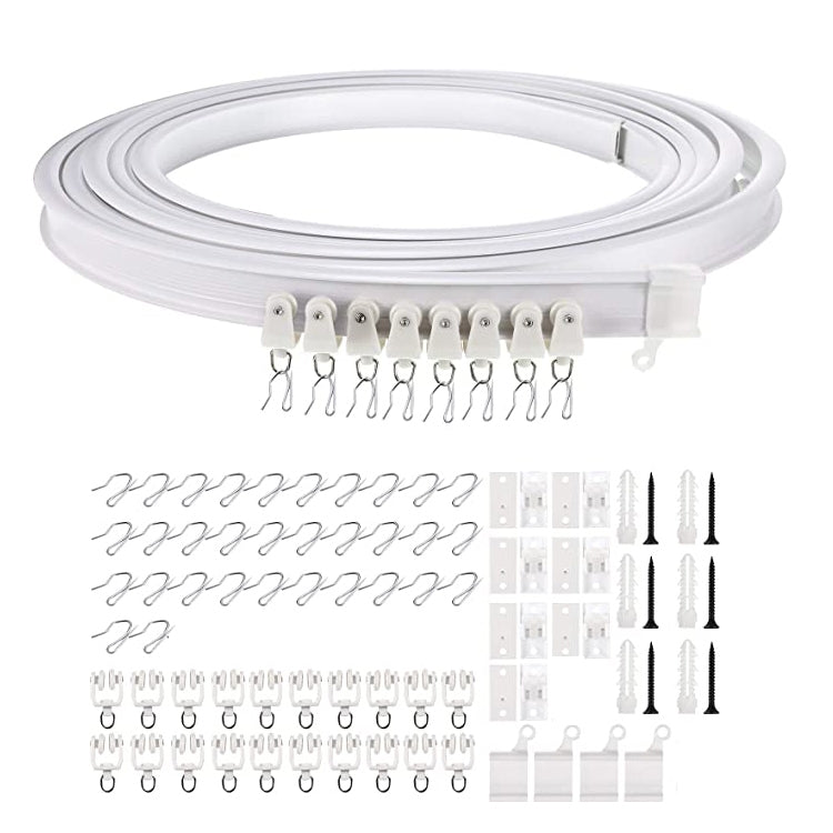 Model Steel Track Set Flexible Silent Slide Track Track with Hooks, Size: 4m