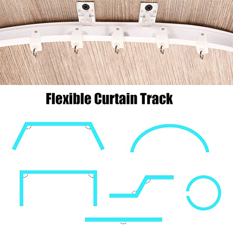 Model Steel Track Set Flexible Silent Slide Track Track with Hooks, Size: 4m