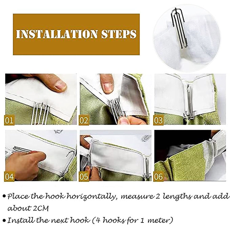 2 Sets Four Claw Hook Set Curtain Replacement Hook(Silver)
