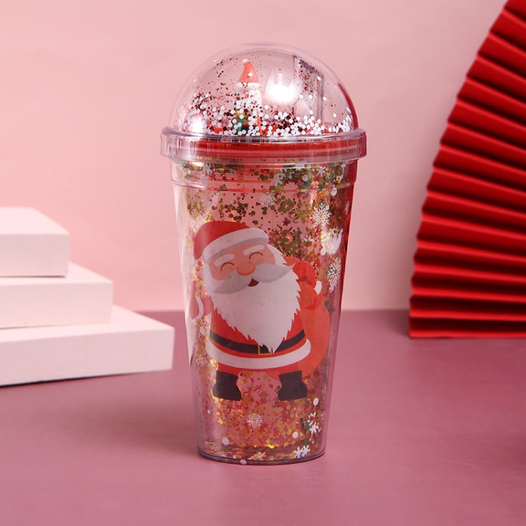 500ml Micro Landscape Plastic Cup Christmas Gift Double Cup(Style 2)