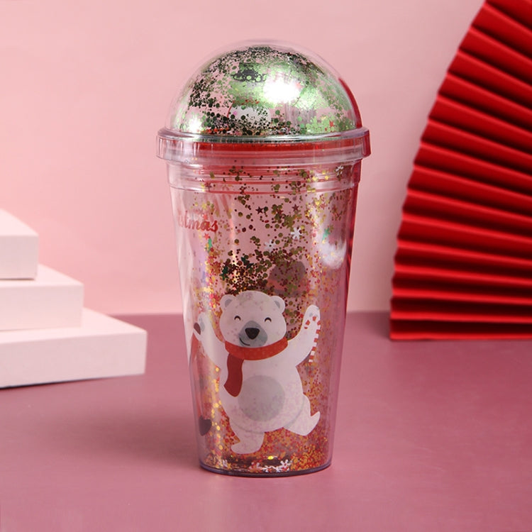 500ml Micro Landscape Plastic Cup Christmas Gift Double Cup(Style 3)