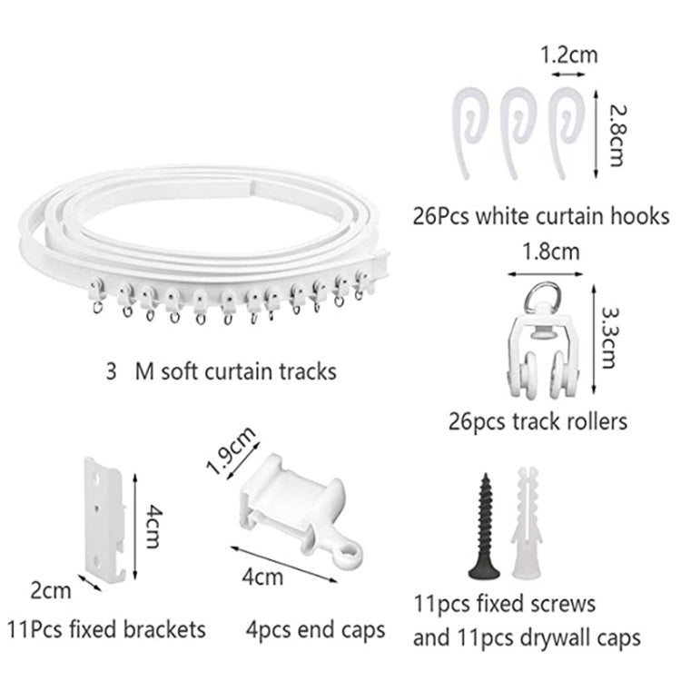 Model Steel Rail Bending Curtain Rail Flexible Guide Set, Size: 3m