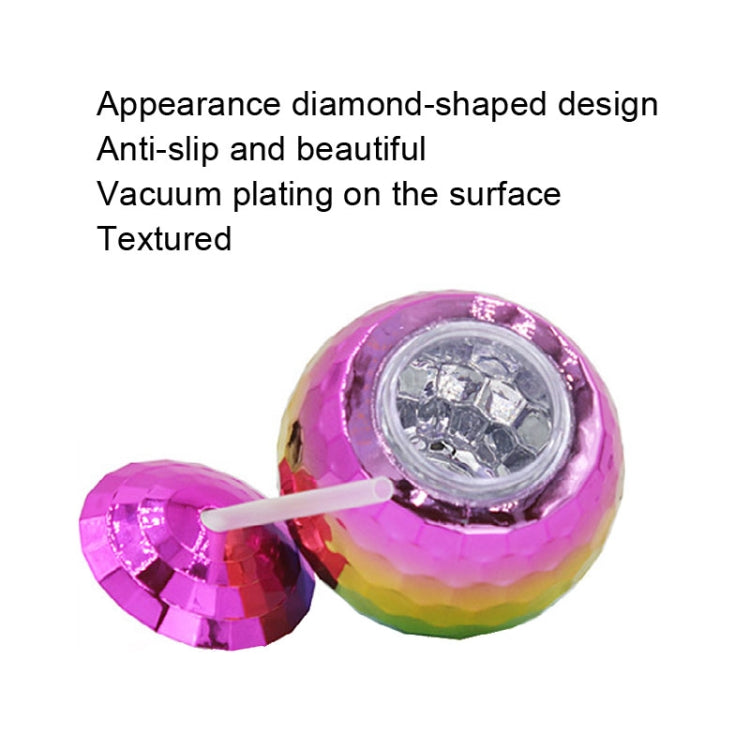 D001-2 Flash Electroplated Ball Cup Round Ball Straw Plastic Water Cup(Rainbow Color)