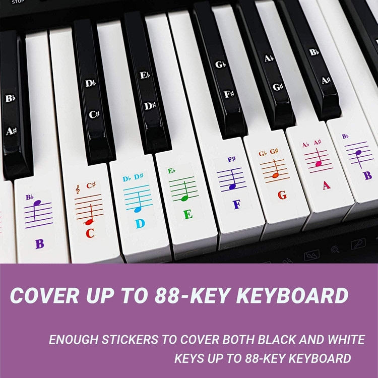 QT-005 5PCS Children Piano Keyboard Color Stickers Musical Instrument Accessories