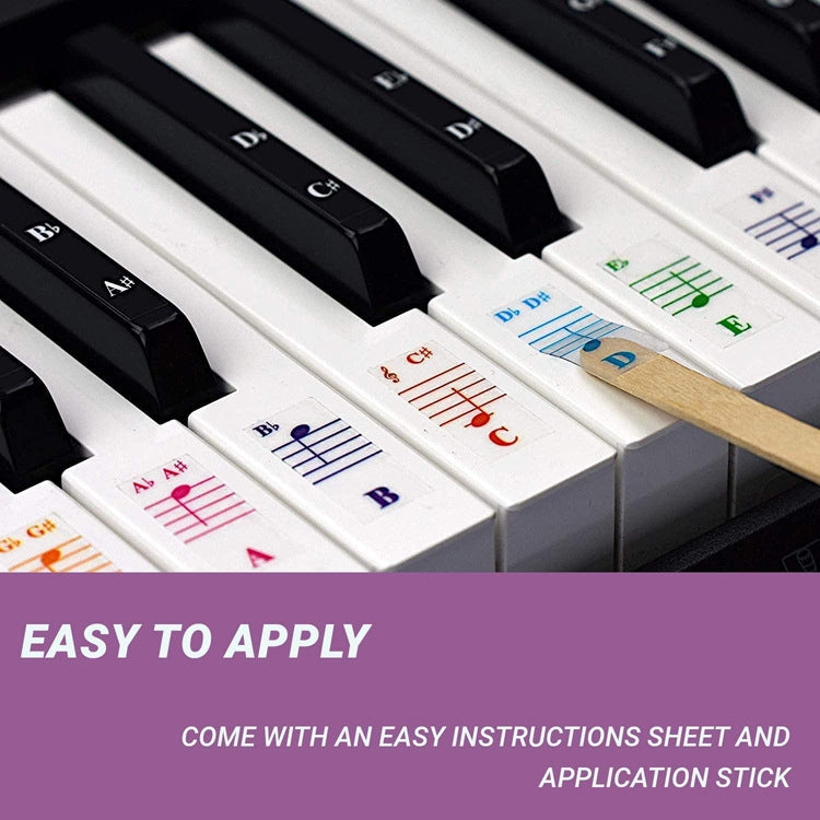 QT-0302 5PCS Children Piano Keyboard Color Stickers Musical Instrument Accessories