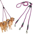 140cm 3 In 1 Leash Multi-head Dog Walking Rope(Rose Red)