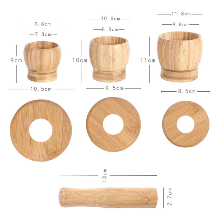 Kitchen Bamboo Garlic Pounder Food Stirrer Without Lid(Medium)