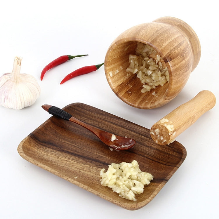 Kitchen Bamboo Garlic Pounder Food Stirrer Without Lid(Small)