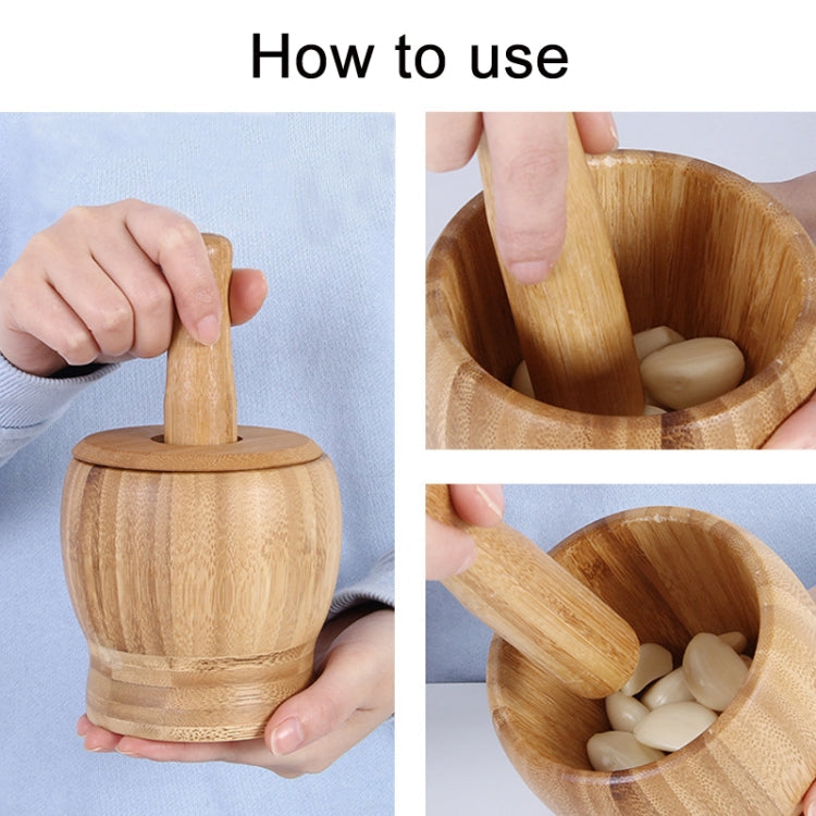 Kitchen Bamboo Garlic Pounder Food Stirrer Without Lid(Medium)