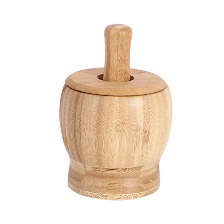 Kitchen Bamboo Garlic Pounder Food Stirrer With Lid(Small)