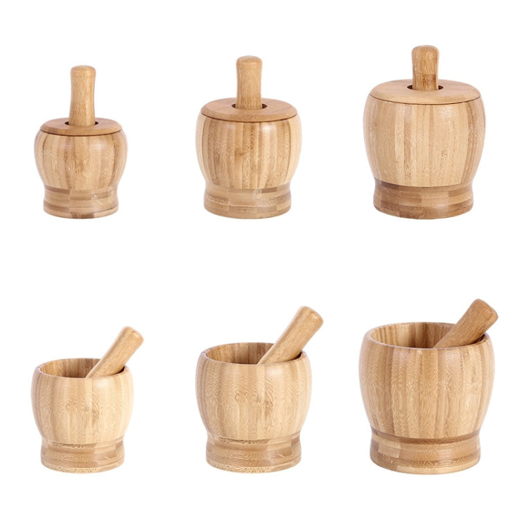 Kitchen Bamboo Garlic Pounder Food Stirrer With Lid(Large)
