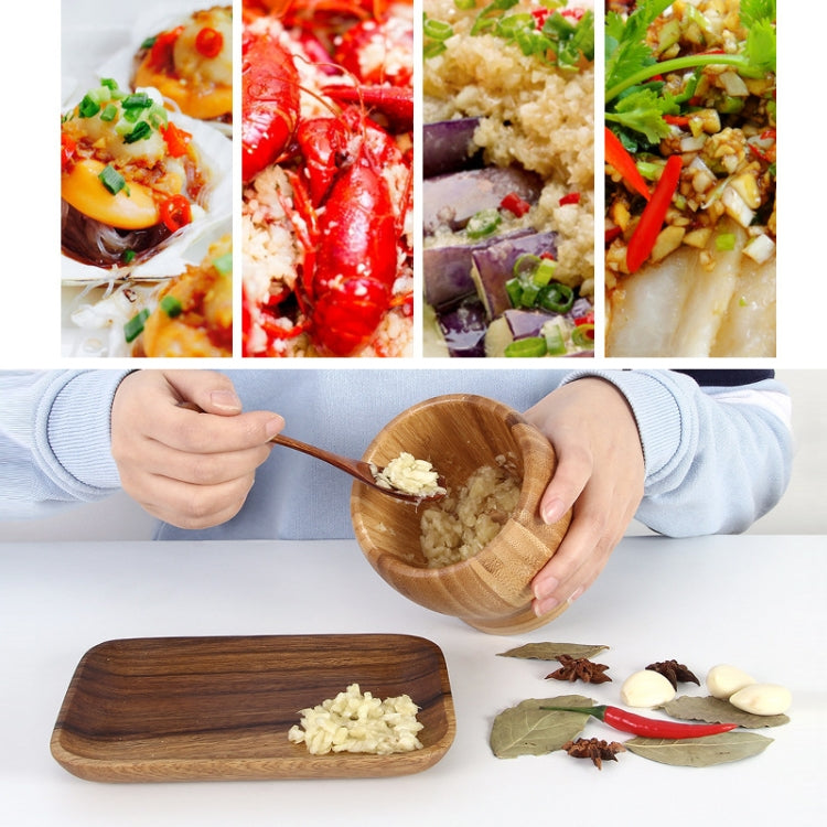 Kitchen Bamboo Garlic Pounder Food Stirrer With Lid(Medium)
