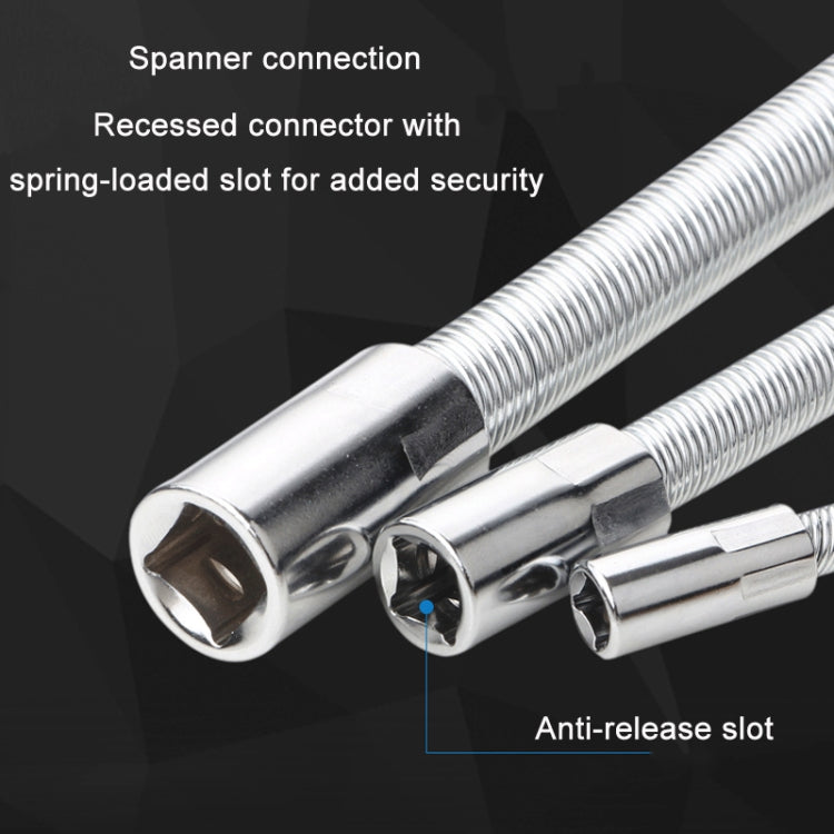 3 PCS/Set 1/4-3/8-1/2 Sleeve Extension Bendable Universal Joint Rod, Color: Silver