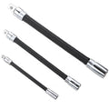 3 PCS/Set 1/4-3/8-1/2 Sleeve Extension Bendable Universal Joint Rod, Color: Black