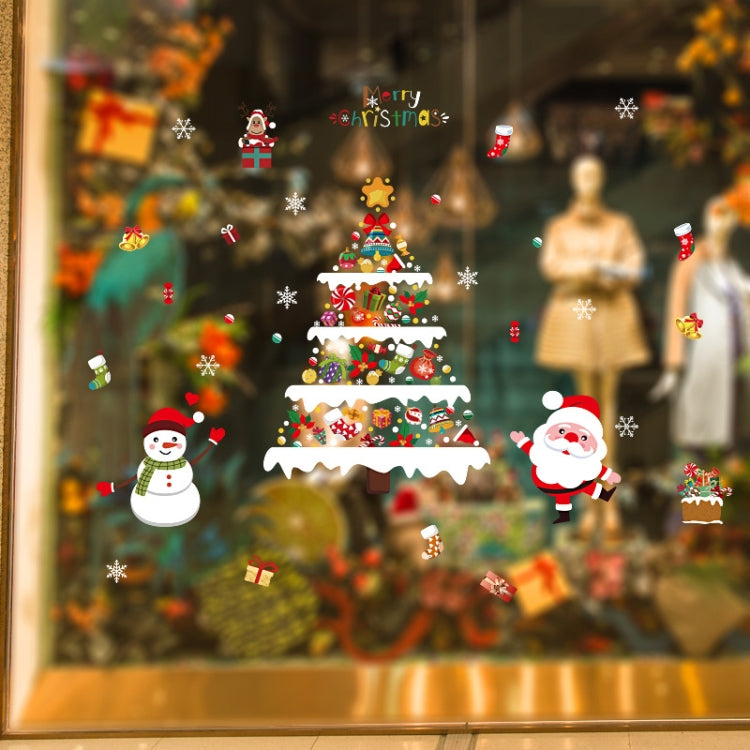 Christmas Decoration Stickers Scene Layout Window Static Stickers 60x90cm