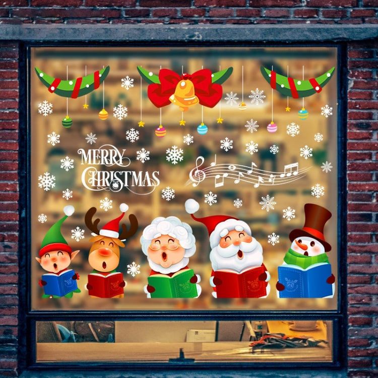 Christmas Old Man Snowflake Window Decoration Stickers(92074)