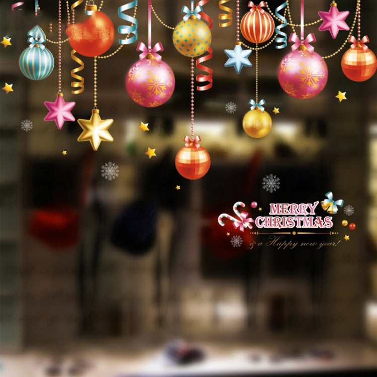 Santa Claus Hanging Stickers Shop Window Glass Door Living Room Wall Stickers(6309)