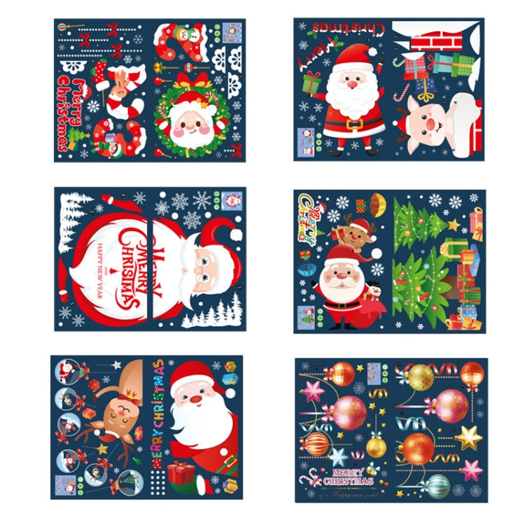 Santa Claus Hanging Stickers Shop Window Glass Door Living Room Wall Stickers(6306)