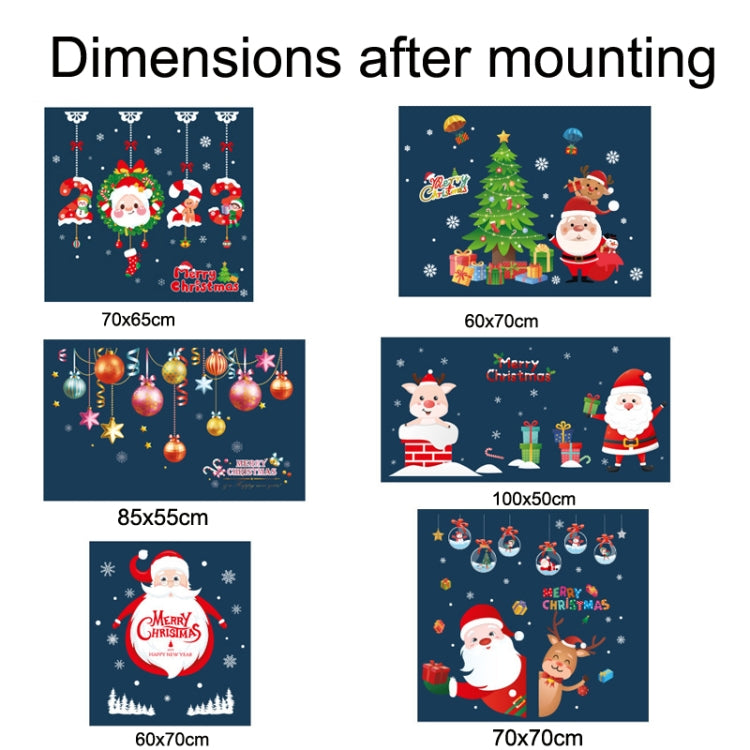 Santa Claus Hanging Stickers Shop Window Glass Door Living Room Wall Stickers(6307)