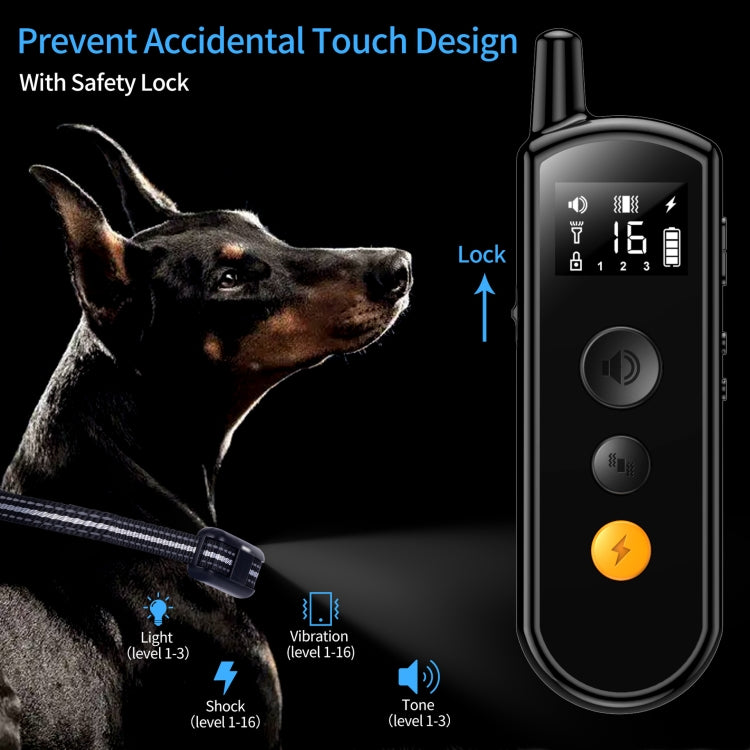 Remote Dog Trainer Rechargeable Waterproof Pet Electric Shock Collar Receiver