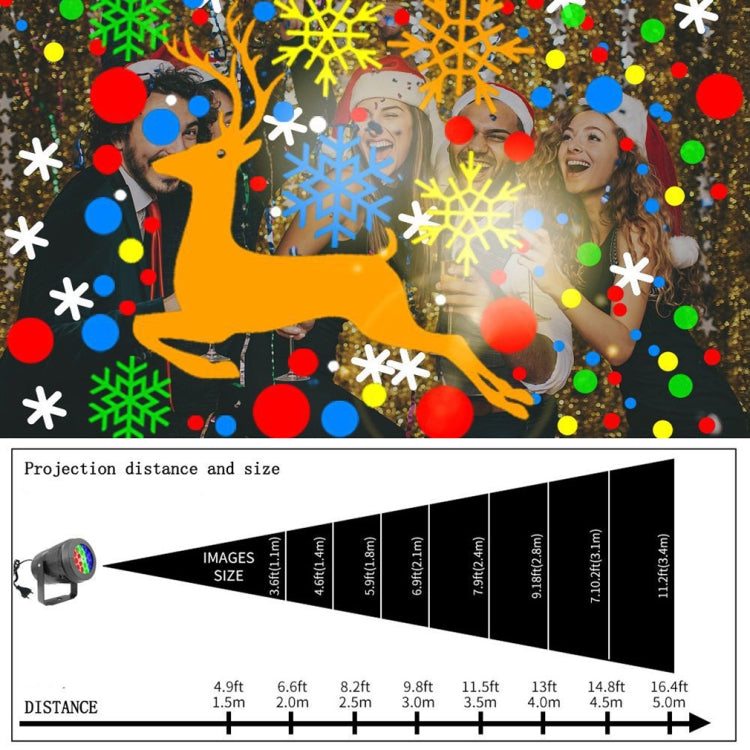 4W LED Snowflake Christmas Decoration Projector Light with 16 Patterns, Spec: EU Plug